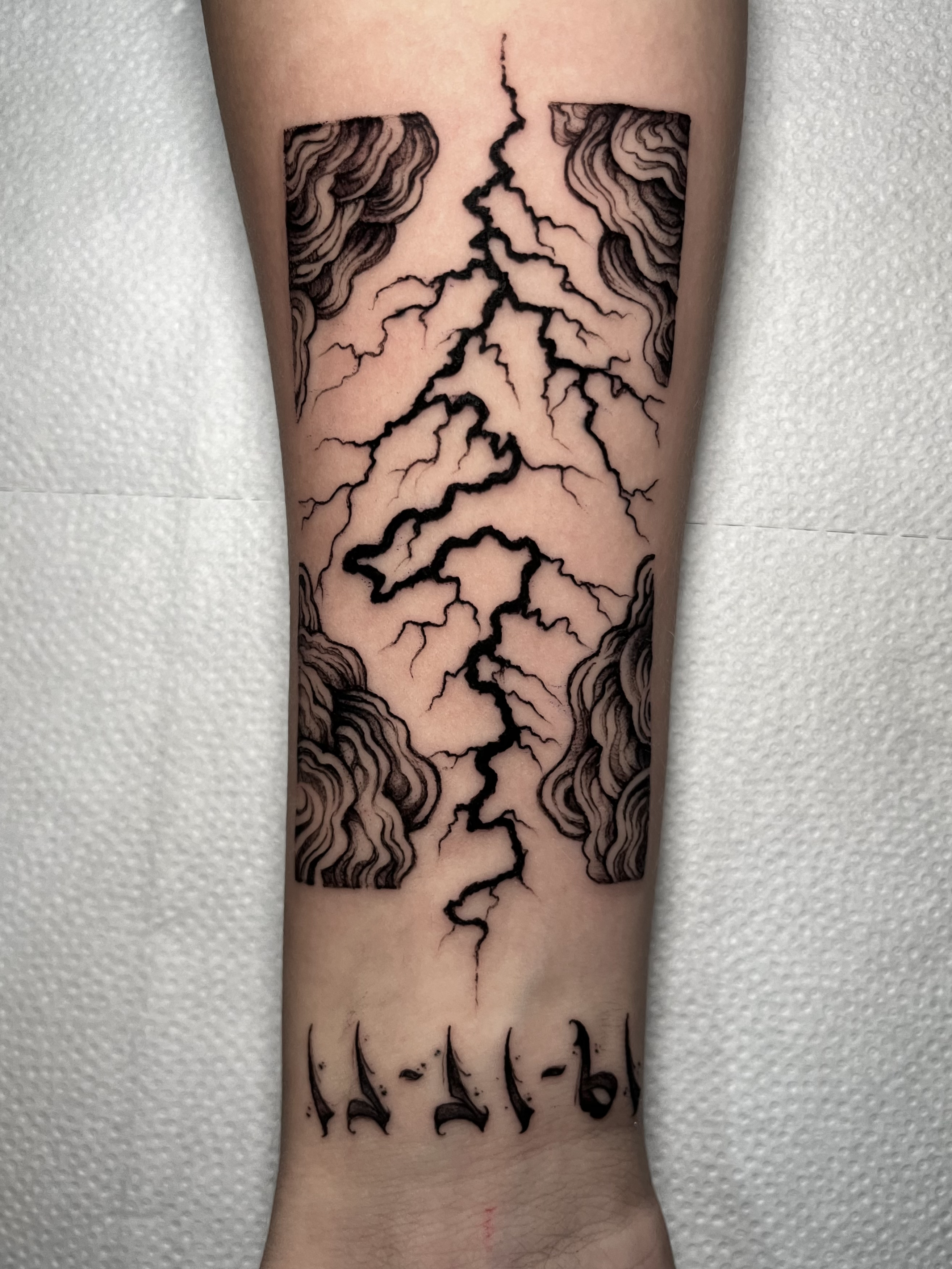 Blackwork quote tattoo